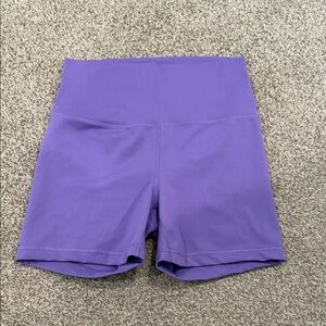 90 Degree By Reflex Solid Purple High-Rise Bike Shorts